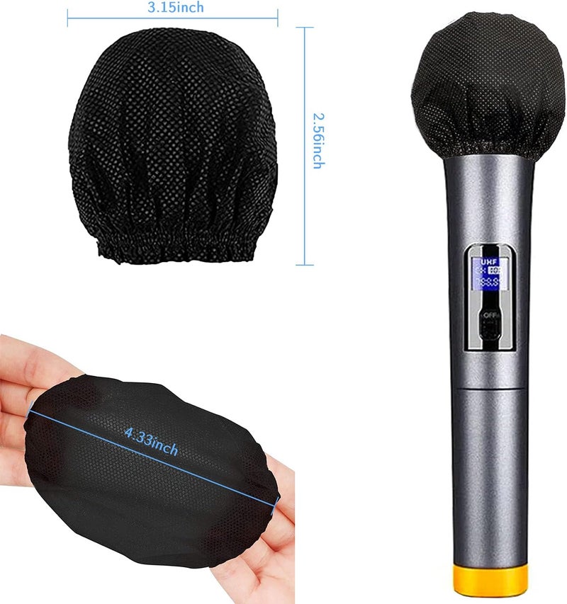 SUN PRO Microphone Covers Disposable 100pcs, Non-Woven,Clean No-Odor Windscreen Pop Filters Protective Cap for Handheld Karaoke Microphone - Image 4
